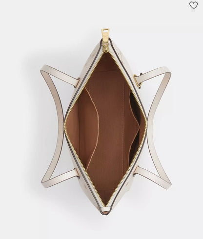 NWT Coach Fiona Zip Tote Bag with Star Print In Gold Chalk Multi