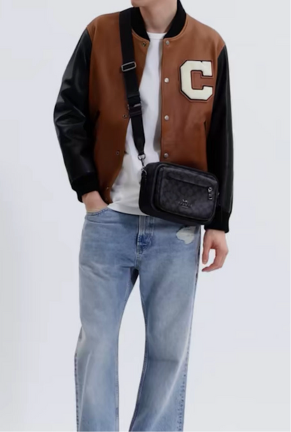 NWT Coach Unisex Elias Crossbody Bag In Signature Canvas & Leather