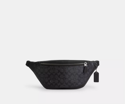 NWT Coach Men’s Warren Belt Bag In Signature Canvas & Leather