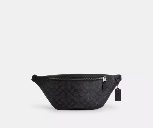 NWT Coach Men’s Warren Belt Bag In Signature Canvas & Leather