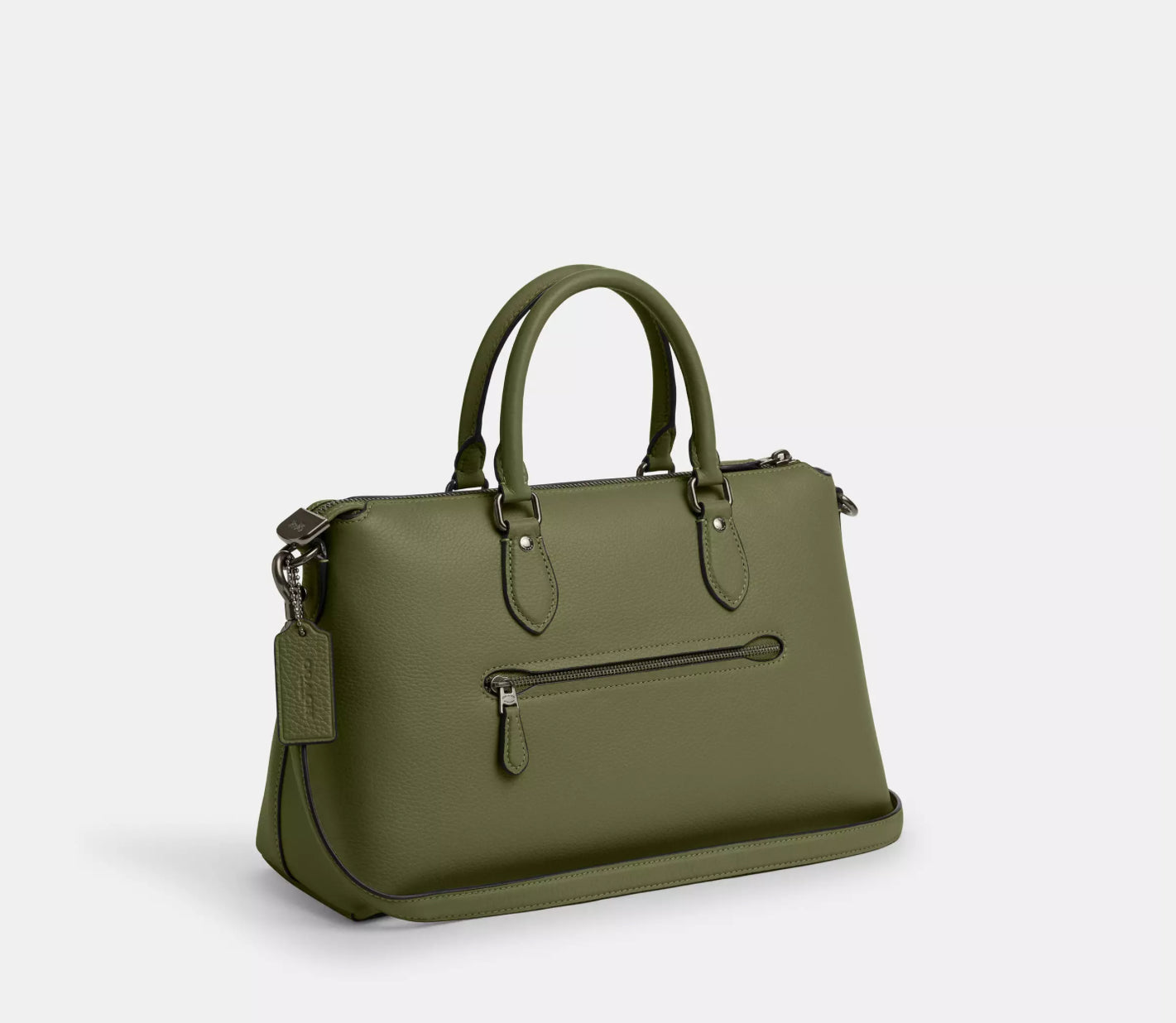 Coach Georgia Large Satchel Leather Bag In Military Green