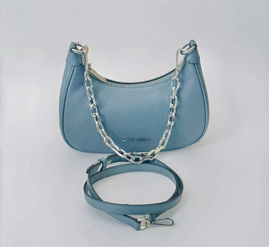 Michael Kors Cora MEDIUM LEATHER Shoulder/Crossbody Bag in Blue