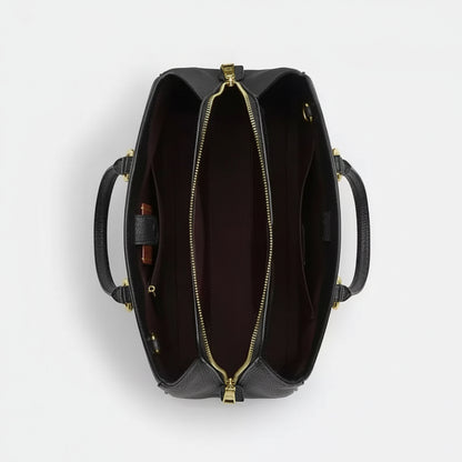 NWT Coach Savannah Carryall Leather Bag In Black