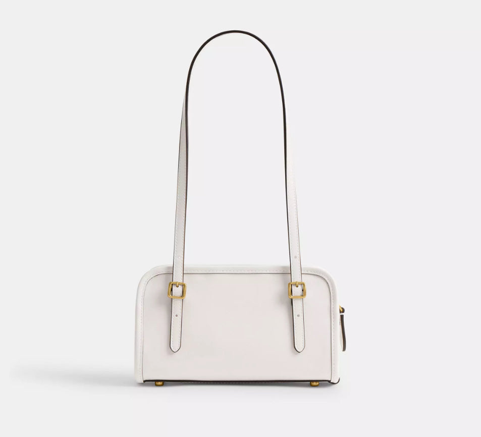 NWT Coach Swing Zip Leather Bag 20 In Chalk