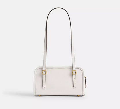 NWT Coach Swing Zip Leather Bag 20 In Chalk