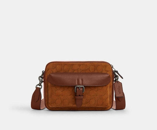 NWT Coach Warner Crossbody Bag In Signature Suede & Leather