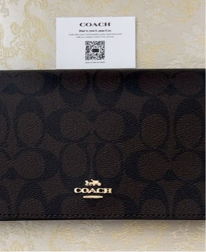 Coach Signature Leather Anna Foldover Clutch/Crossbody