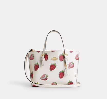 NWT Coach Mollie Tote Bag 25 With Strawberry Print