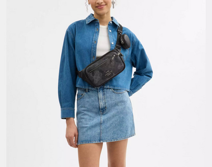 NWT Coach Unisex Elias Belt Bag In Signature Canvas In Camo Print