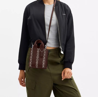 NWT Coach Smith Mini Tote In Signature Jacquard & Leather