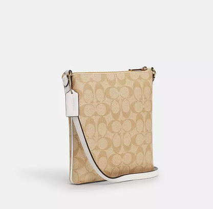 COACH Mini Rowan File Bag In Signature Canvas and Leather