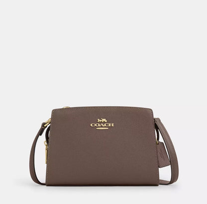 NWT Coach Gia Crossbody Leather Bag In Dark Stone