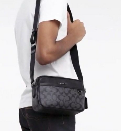 Coach Graham Crossbody Bag In Signature Canvas & Leather black