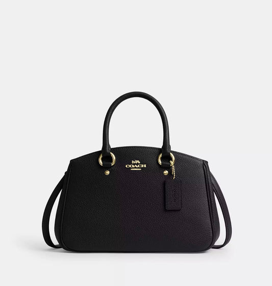 NWT Coach Savannah Small Carryall Leather Bag In Black