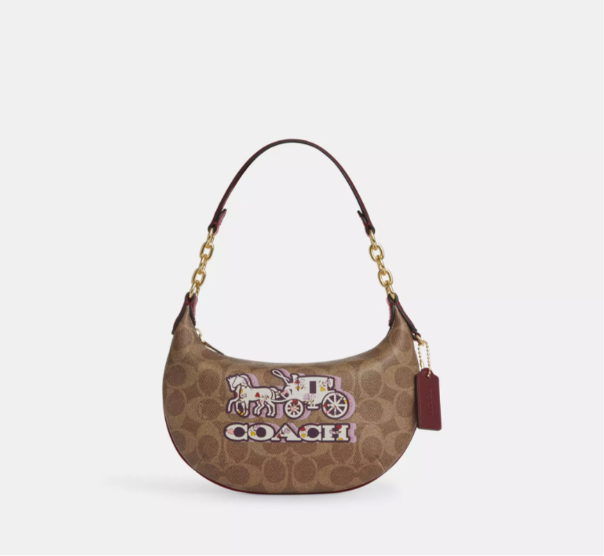 Coach Mini Payton Bag In Signature Canvas With Horse And Carriage Print