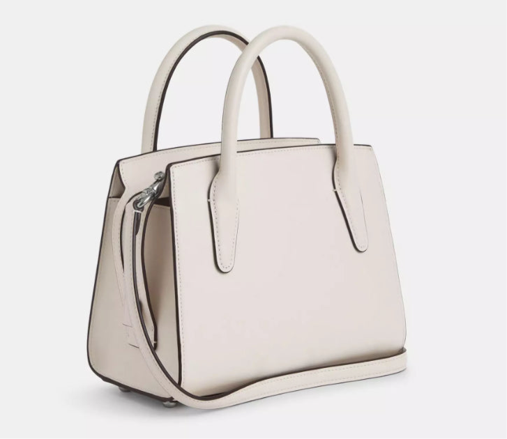 Coach Andrea Carryall Medium In Leather Silver/Chalk