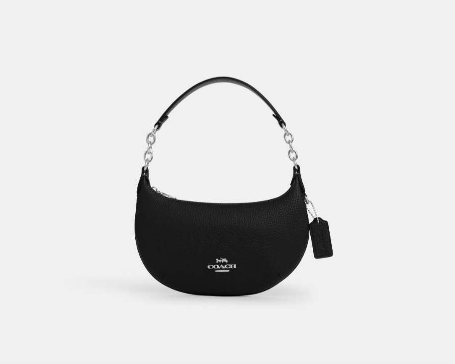 Coach Leather Mini Payton Bag In Silver/ Black