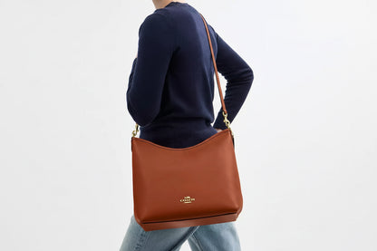 NWT Coach Large Laurel Shoulder Bag in Gold/Tan