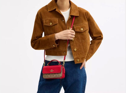 NWT Coach Mini Josie Top Handle Bag In Signature Canvas