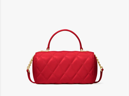 NWT Kate Spade Heart Barrel Quilted Leather Crossbody Bag In Red