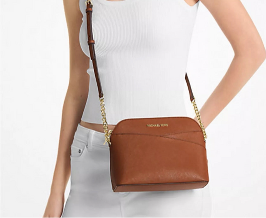 NWT Michael Kors Jet Set Travel Medium Dome Crossbody Bag In Saffiano Leather