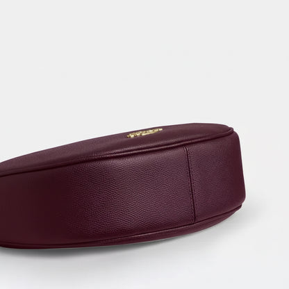 Coach Aria Shoulder/Crossbody Leather Bag In Dark Wine