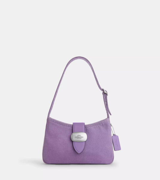 NWT Coach Eliza Shoulder Bag In Denim & Smooth Leather In Iris
