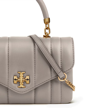 Tory Burch Mini Kira Top Handle Satchel Bag in Leather With Dust Bag With Original Dust Bag Purple