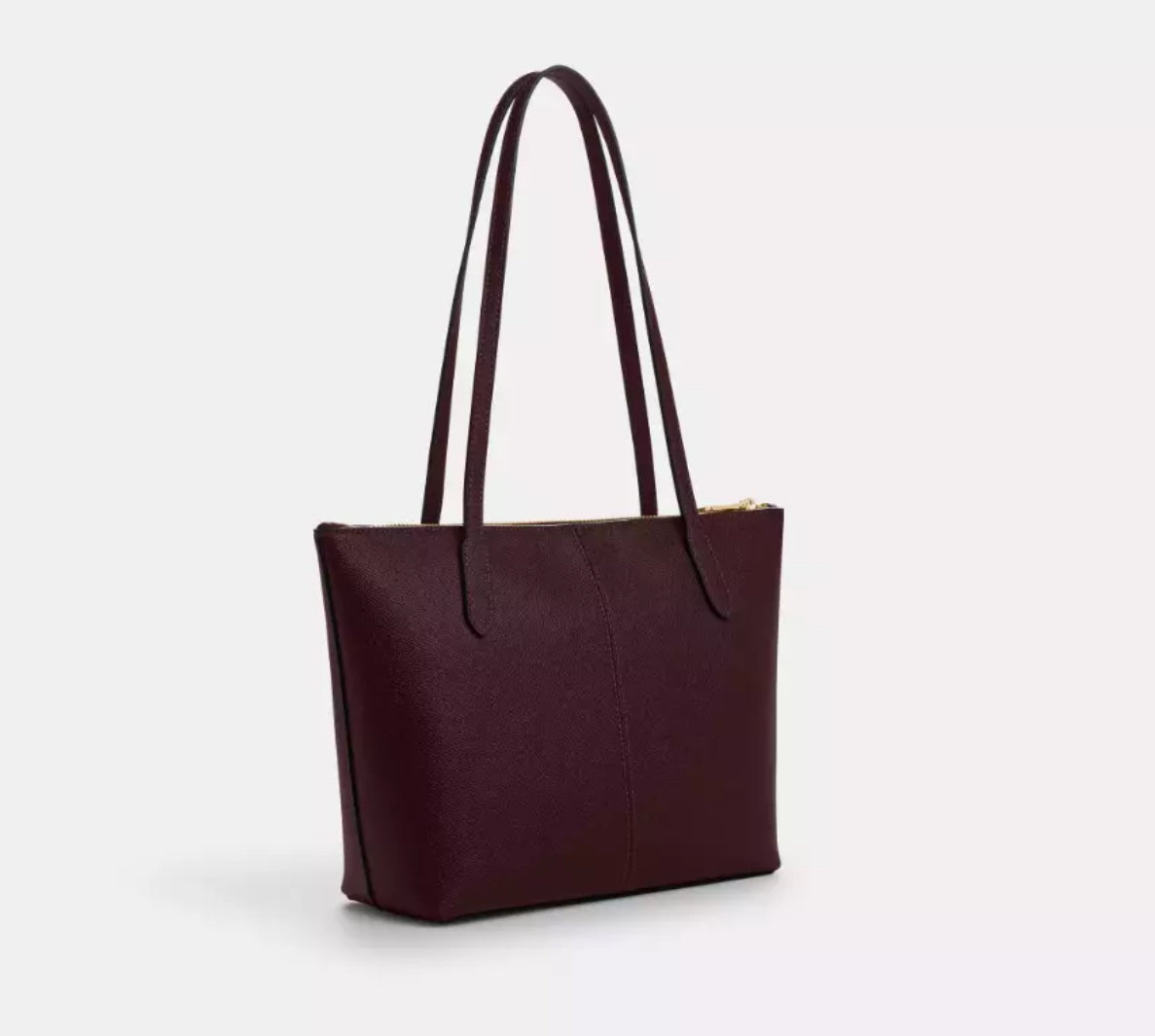 Coach Leather Fiona Zip Tote In Gold/Merlot