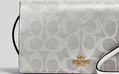 NWT Coach Anna Foldover Clutch/
Crossbody In Signature Canvas & Leather