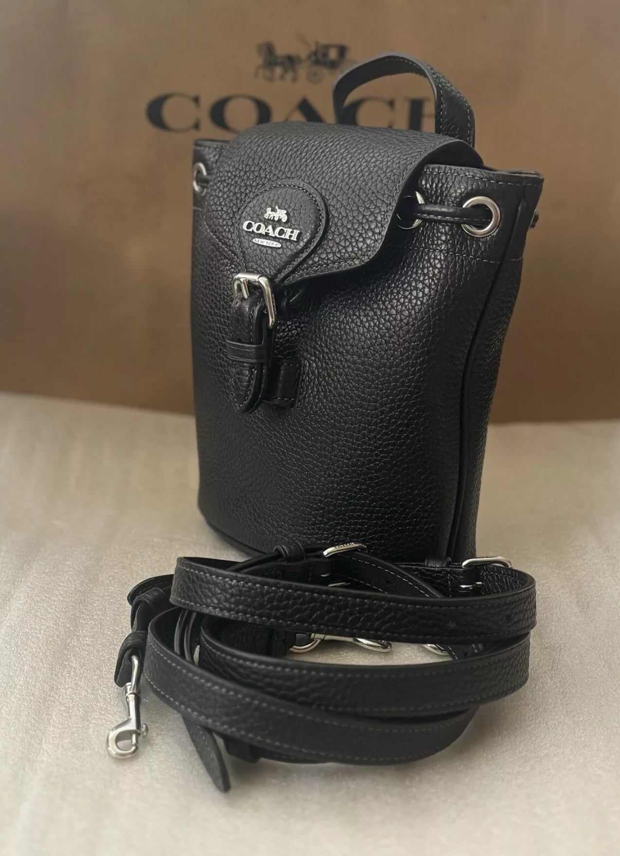coach handbag backpack convertible NWT Coach Amelia Convertible Backpack In Leather -Black