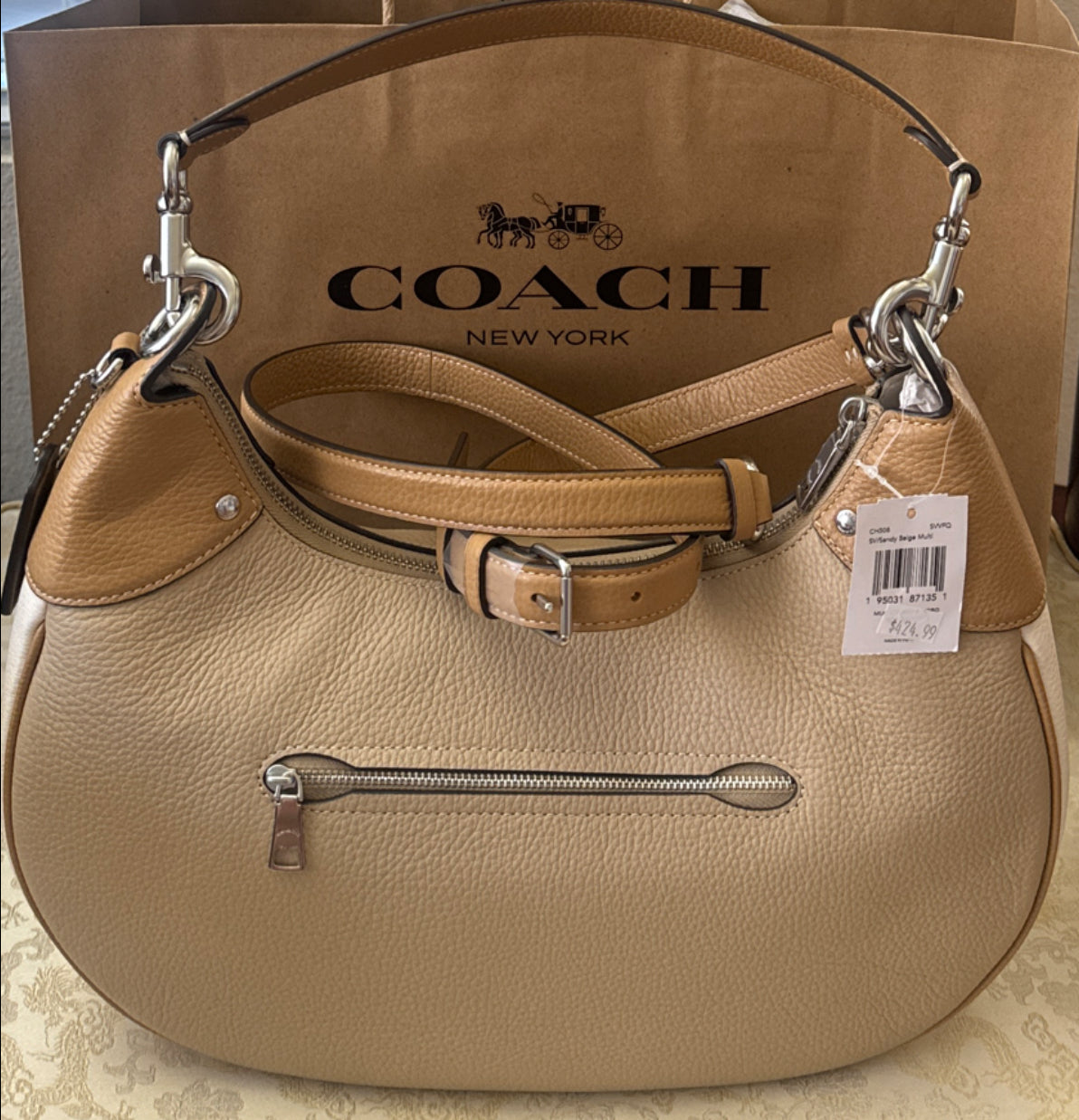 COACH Leather Mara Hobo Shoulder/ Crossbody bag CH508