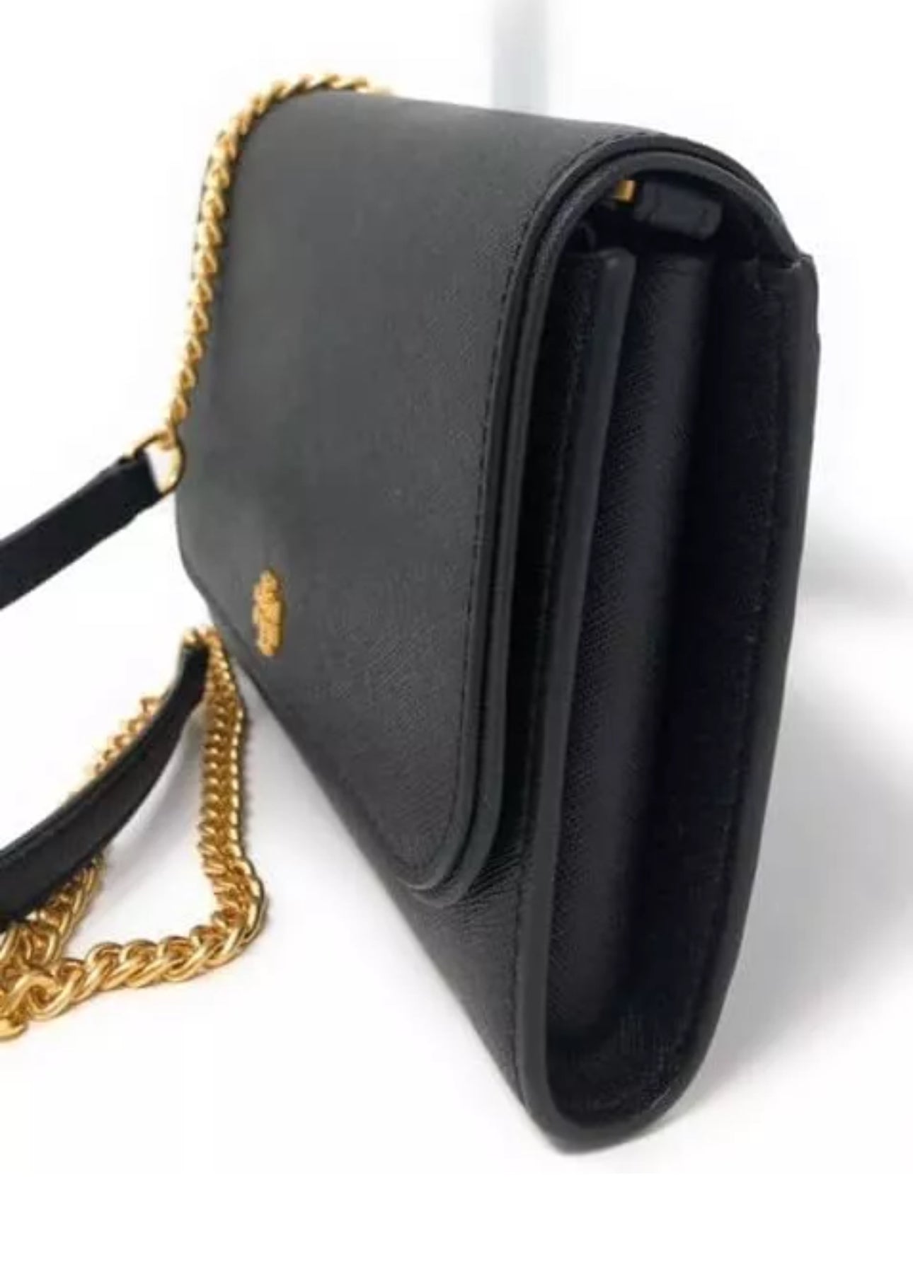 Tory Burch Emerson Chain
Wallet Saffiano Leather Black Bag