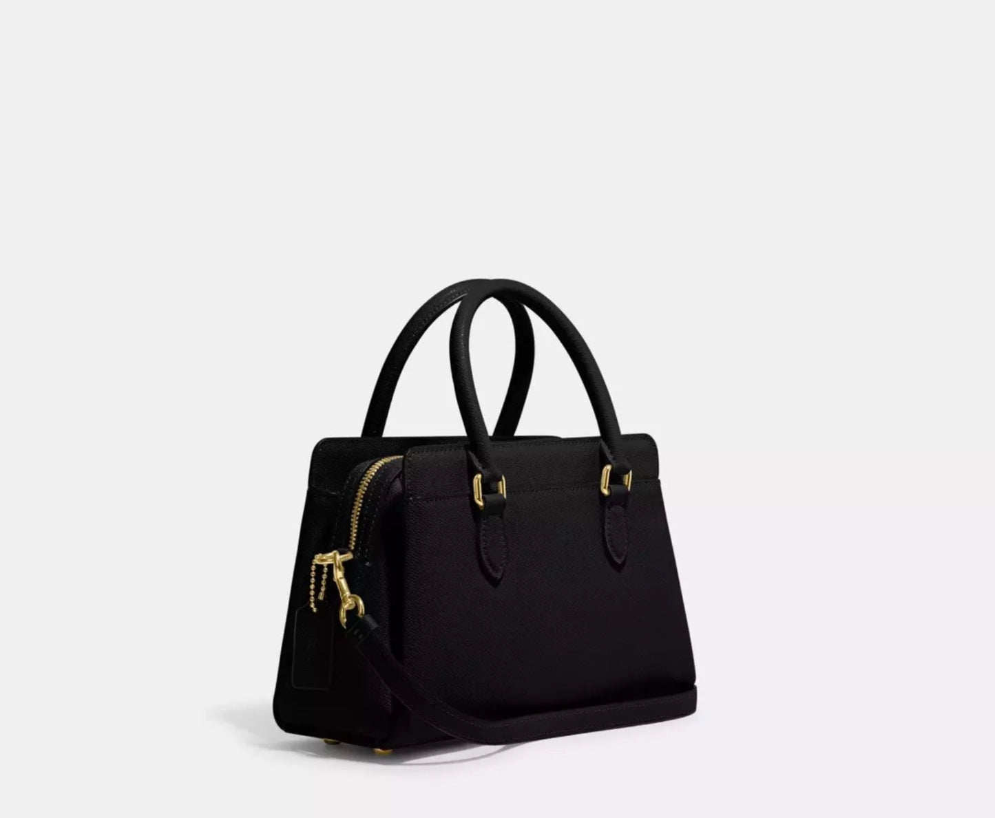 Coach Mini Darcie Carryall Leather Handbag In Gold/Black