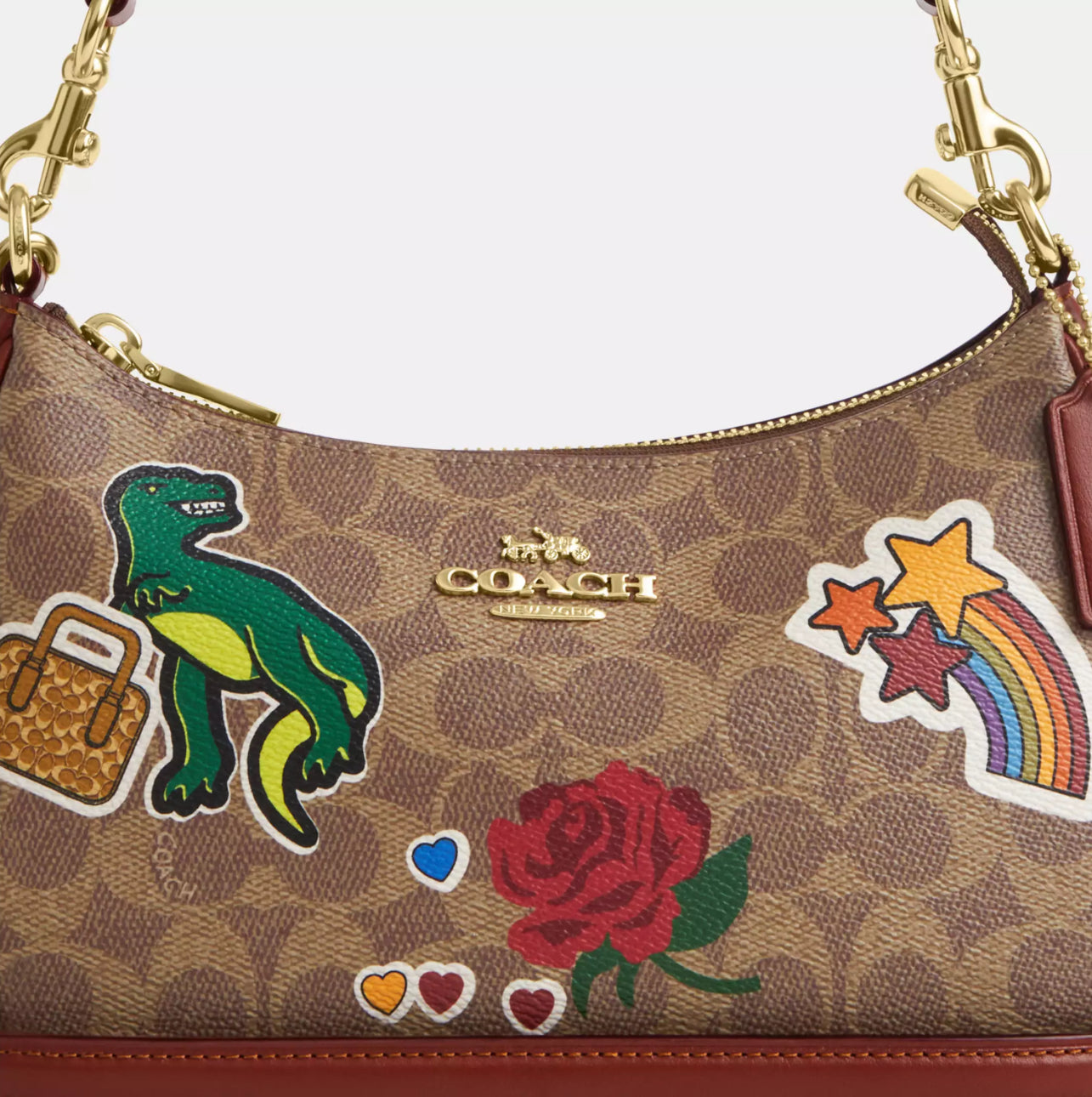 Coach Teri Shoulder Bag In Signature Canvas with Sticker Print