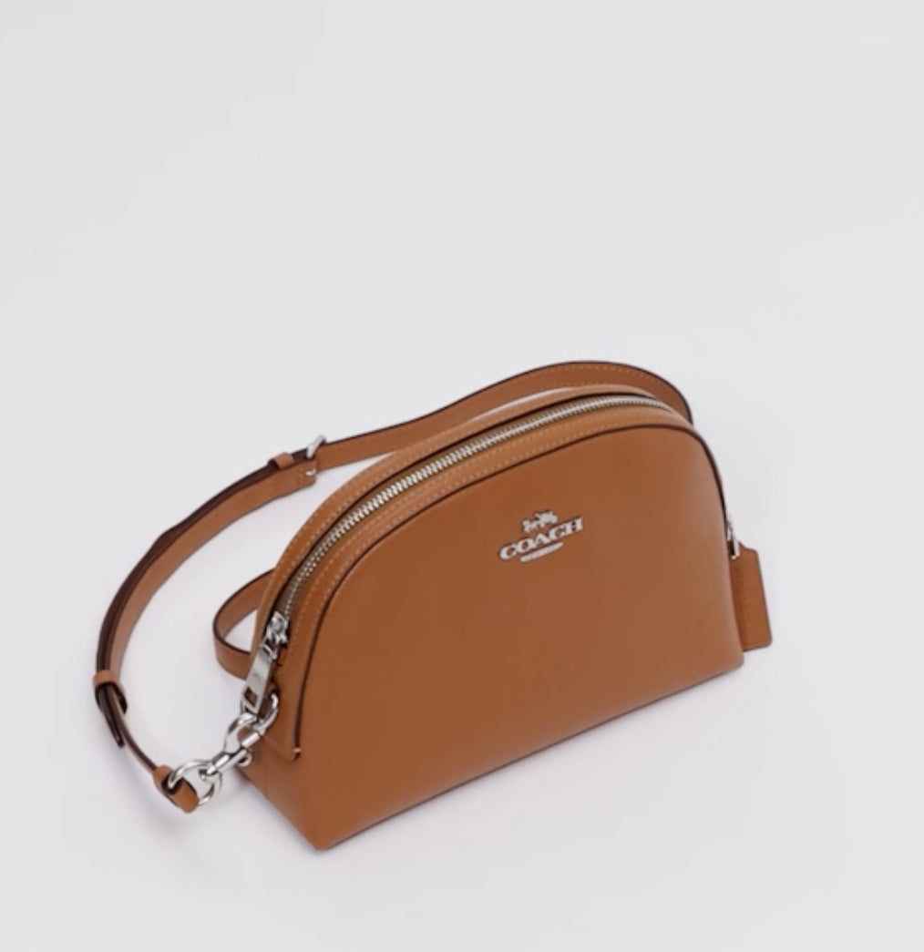 Coach Leather Madi Crossbody Medium Bag In Tan