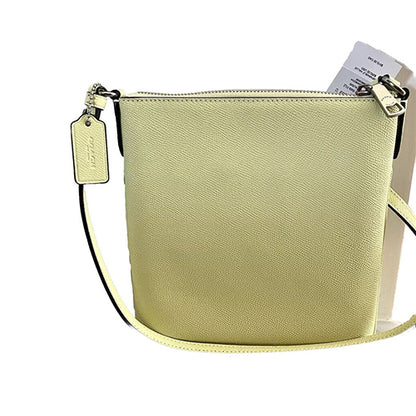 Coach Leather File Bag Crossbody, Silver/Pistachio