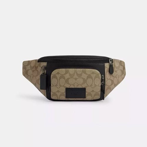 Coach Men's Track Belt Bag In Signature Canvas & Leather