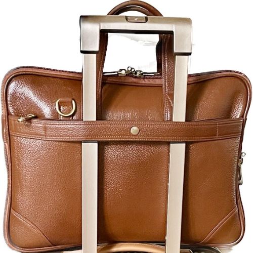 Top Grain Genuine Buffalo Leather Tan Computer/ Laptop Bag For Men/Women