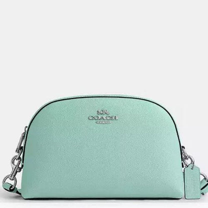 Coach Leather Madi Crossbody Medium Bag In Faded Blue