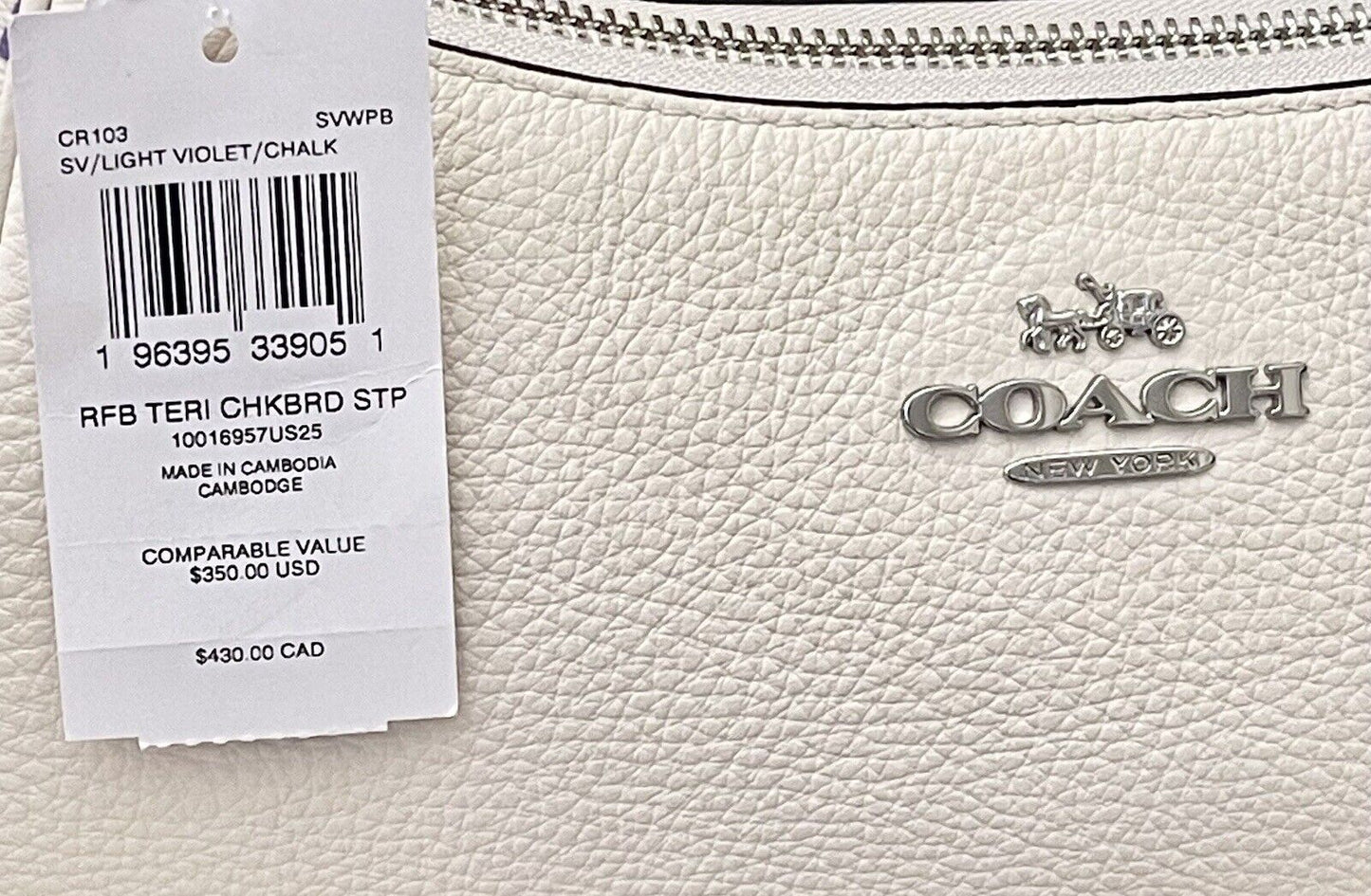 COACH Teri Shoulder/Crossbody Bag With Detachable Strap white