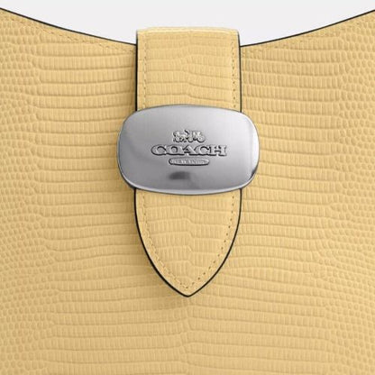 Coach Leather Eliza Shoulder Bag in Soft Yellow