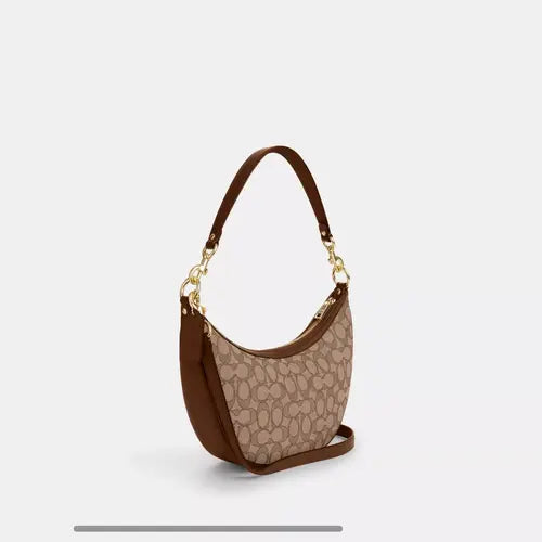 Coach Aria Shoulder/Crossbody Bag Signature Jacquard & Leather