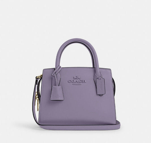 Coach Leather Small Andrea Carryall Satchel/ Crossbody Bag Light Violet