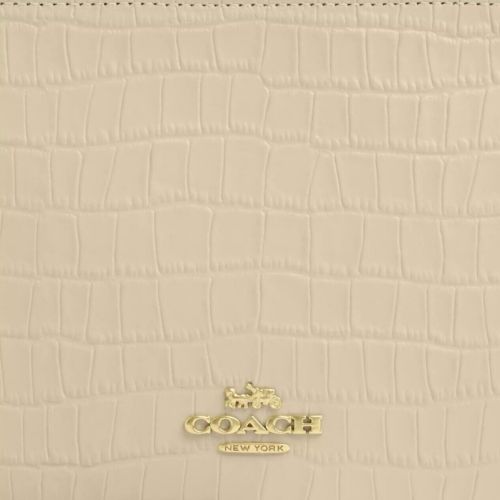 Coach Slim Crossbody In Ivory Croc-embossed & Smooth Leather