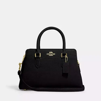 Coach Mini Darcie Carryall Leather Handbag In Gold/Black