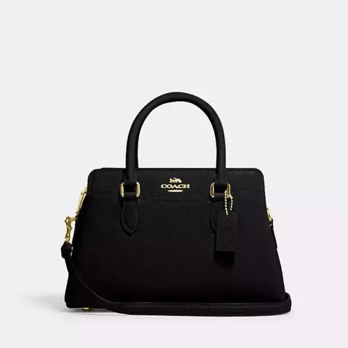 Coach Mini Darcie Carryall Leather Handbag In Gold/Black