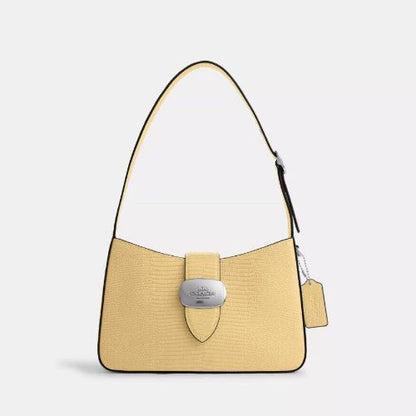 Coach Leather Eliza Shoulder Bag in Soft Yellow