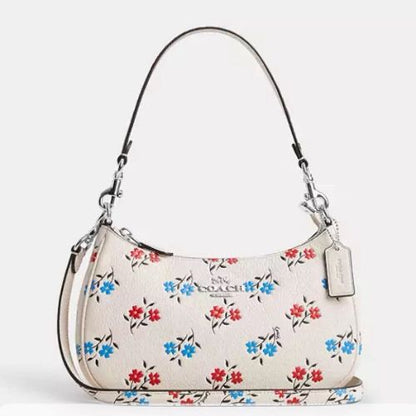 Coach Leather Teri Shoulder Bag With Floral Print CT830