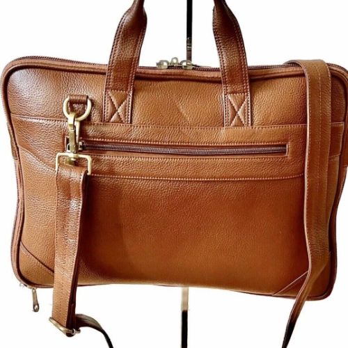 Top Grain Genuine Buffalo Leather Tan Computer/ Laptop Bag For Men/Women